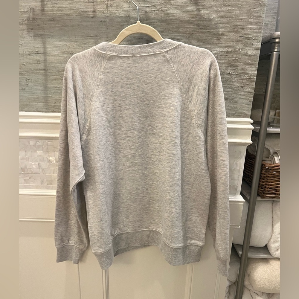 NWT new medium Anthropologie graphic crew neck sweatshirt saddle up gray western - Picture 13 of 17